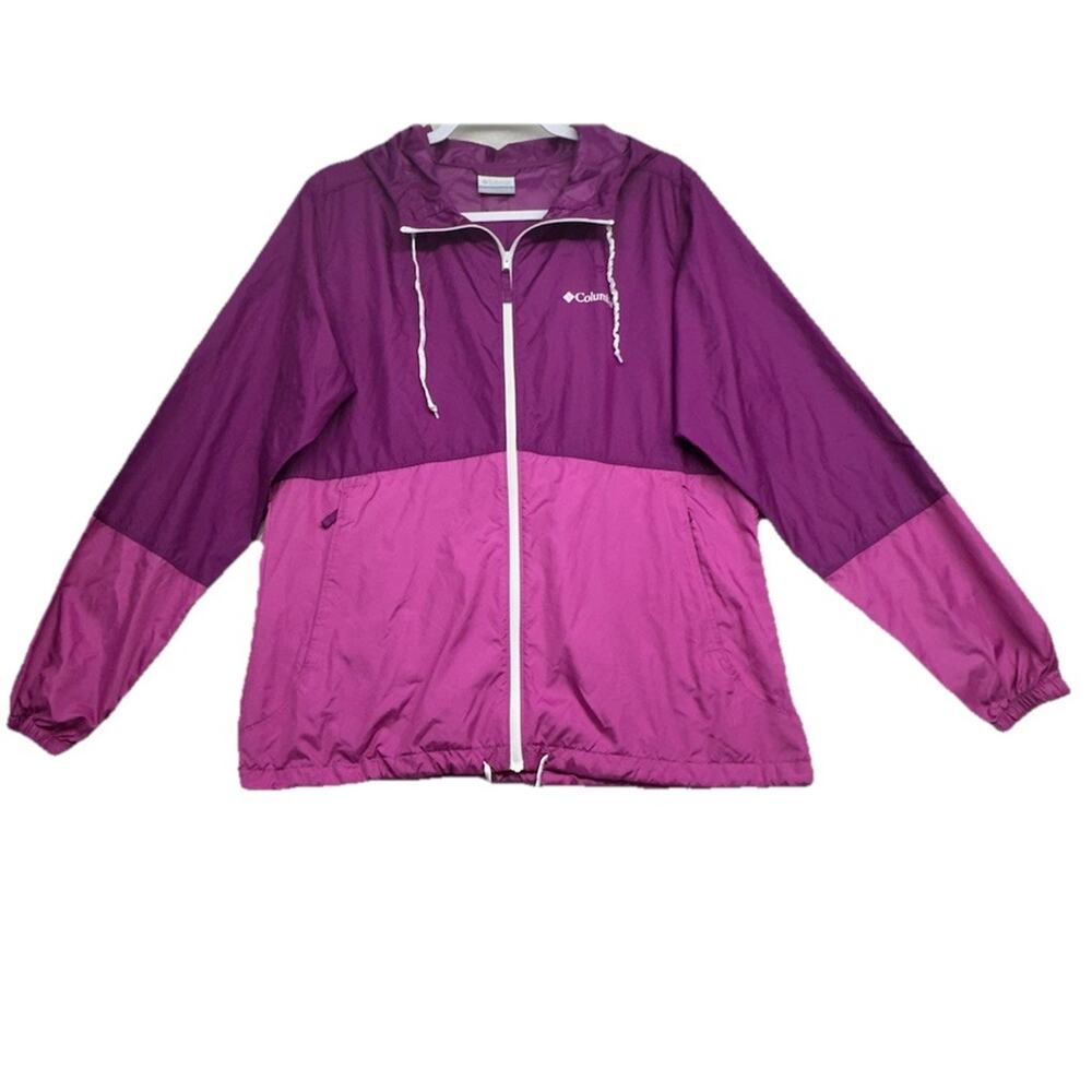 Columbia Womens Size Large Jacket Flash Forward Windbreaker Intense Violet